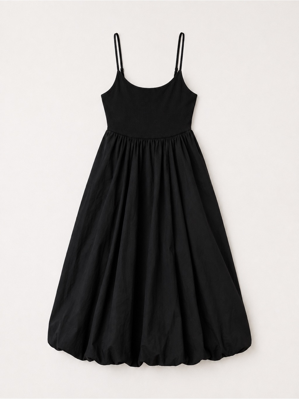 Anthropologie Black Strapless Bubble Hem Maxi Dress